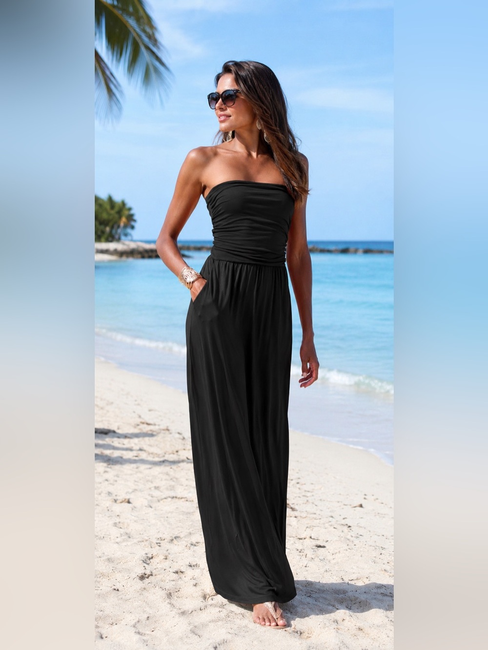 Lascana for Victoria’s Secret Classic Black Women’s Knit Maxi Dress - Sz M (38)